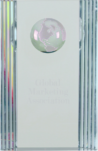 [CRY067S] 6 1/2" Clear Crystal Rectangle with Globe Etching