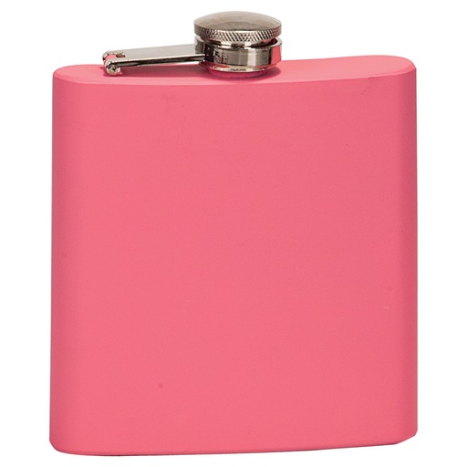 [FSK611] 6 oz. Matte Pink Laserable Stainless Steel Flask