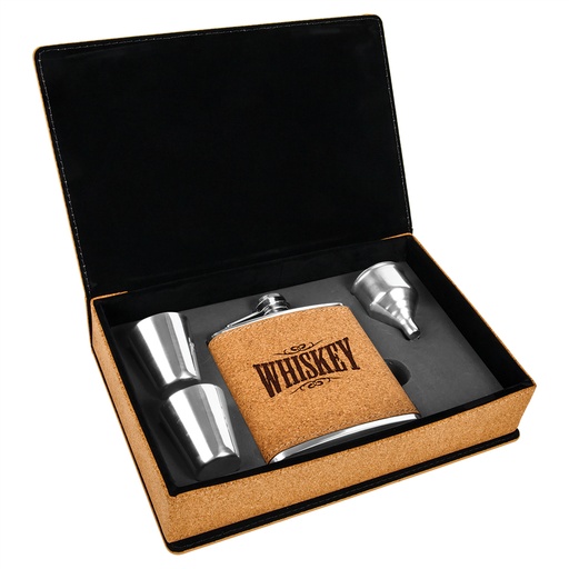 [FSK313] 6 oz. Cork Flask Gift Set