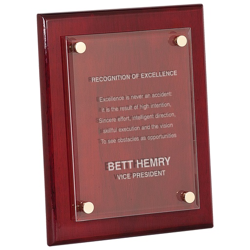 [FPA1810] 8" x 10" Rosewood Piano Finish Floating Acrylic Plaque