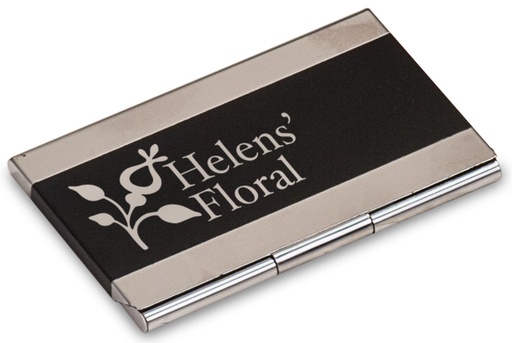 [GFT125] 3 3/4" x 2 1/2" Black Laserable Business Card Holder