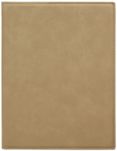 [GFT212] 7" x 9" Light Brown Laserable Leatherette Small Portfolio with Notepad
