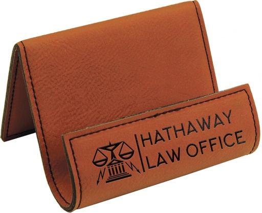 [GFT280] 3 1/2" x 2 1/2" Rawhide Laserable Leatherette Holder Easel