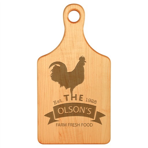 [GFT163] 13 1/2" x 7" Maple Paddle Shaped Cutting Board