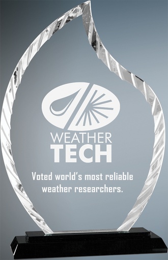 [ACG33] 9 1/2" Flame Accent Glass on Black Base