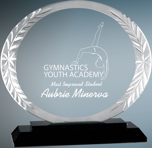 [ACG41] 5 3/4" Oval Accent Glass on Black Base