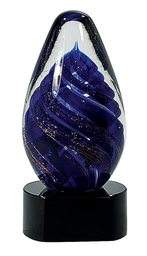 [AGS17] 6 1/2" Blue Tear Drop Art Glass