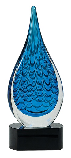 [AGS19] 12 1/2" Blue Raindrop Art Glass
