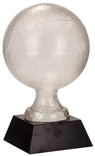 [SBG105] 13" Glass Basketball with Black Marble Base