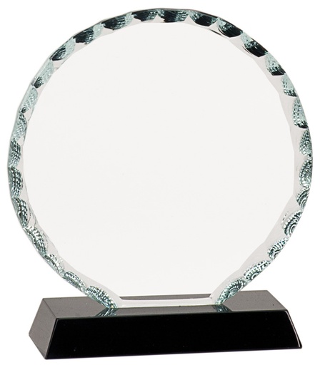 [FC21] 5" Round Facet Glass on Black Base