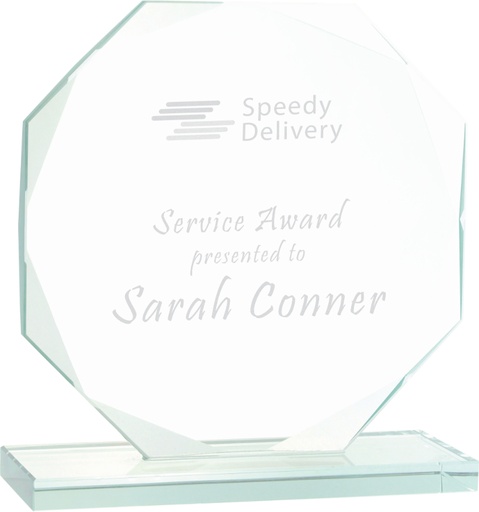 [JGS13] 7 1/2" Octagon Jade Glass Award