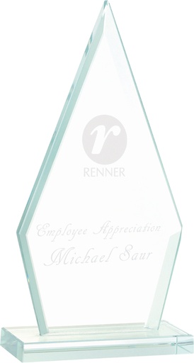 [JGS52] 7 1/2" Triangle Jade Glass Award