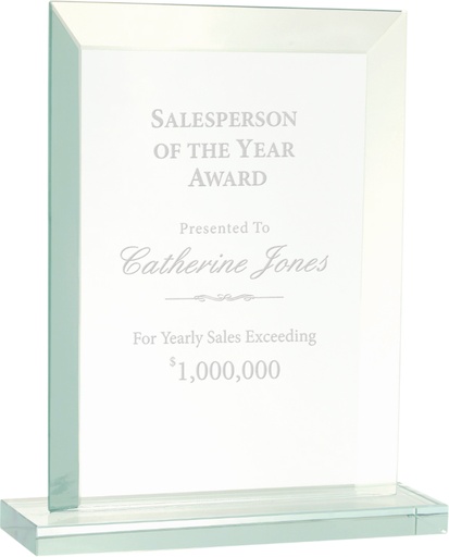 [JGS63] 8 1/2" Rectangle Jade Glass Award