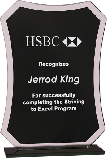 [RFG12] 7 1/4" Black Rectangle Reflection Glass Award