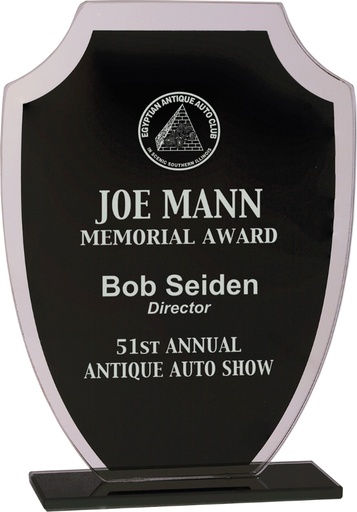 [RFG22] 7 1/4" Black Shield Reflection Glass Award
