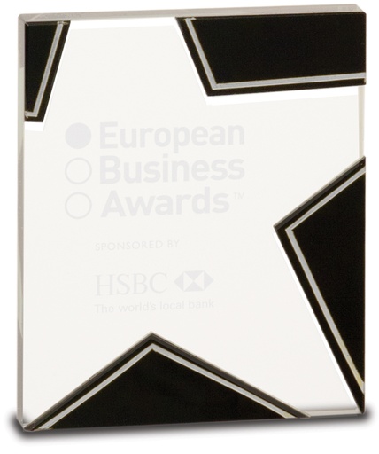 [STG13] 6 3/4" Silver and Black Star Glass