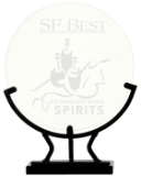 [VG12] 8 1/2" Round Vintage Glass with Iron Base