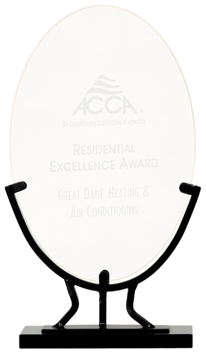 [VG32] 9 1/2" Oval Vintage Glass with Iron Base