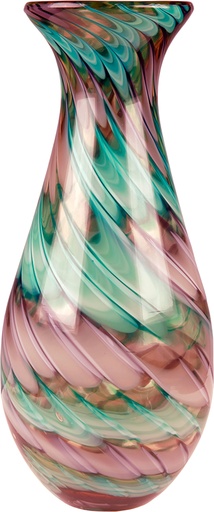 [VAS104] 14 1/2" Swirl Art Glass Vase