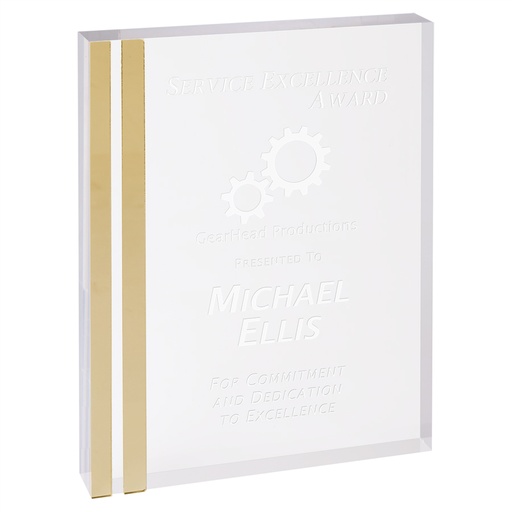 [CEA201G] 4" x 6" Rectangle Acrylic with Gold Edge