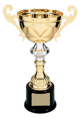 [CMC203G] 11 1/2" Gold Completed Metal Cup Trophy on Plastic Base