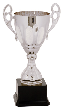[CMC701S] 11" Silver Completed Metal Cup Trophy on Plastic Base