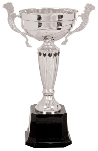 [CMC283S] 13" Silver Completed Metal Cup Trophy on Plastic Base