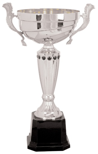[CMC284S] 14 1/2" Silver Completed Metal Cup Trophy on Plastic Base