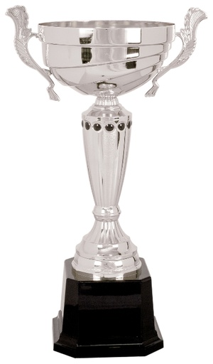 [CMC285S] 15 1/2" Silver Completed Metal Cup Trophy on Plastic Base