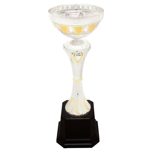 [CMC292] 10 3/4" Silver/Gold Completed Metal Cup Trophy on Plastic Base
