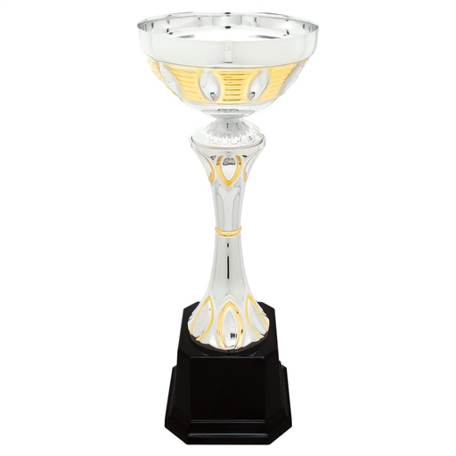 [CMC293] 12" Silver/Gold Completed Metal Cup Trophy on Plastic Base