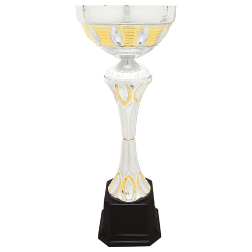 [CMC295] 15" Silver/Gold Completed Metal Cup Trophy on Plastic Base