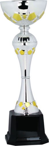 [CMC312] 12" Silver/Gold Completed Metal Cup Trophy on Plastic Base