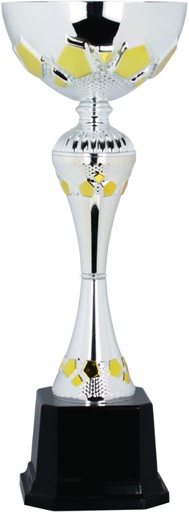 [CMC314] 14 1/2" Silver/Gold Completed Metal Cup Trophy on Plastic Base