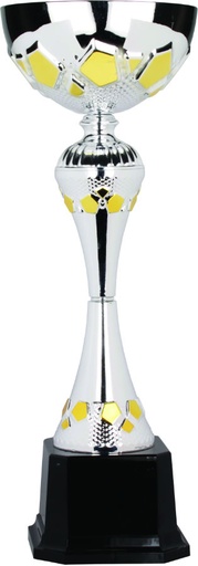 [CMC316] 17 1/2" Silver/Gold Completed Metal Cup Trophy on Plastic Base