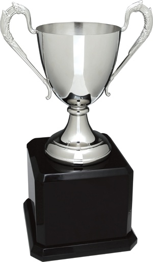 [CMC954] 15 1/2" Silver Swatkins Cup with Black Royal Piano Finish Base