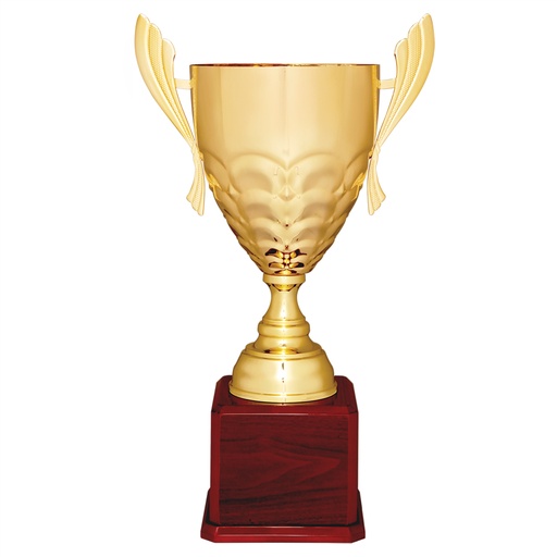[CMC940G] 25 1/4" Gold Completed Metal Cup Trophy on Rosewood Royal Piano Finish Base