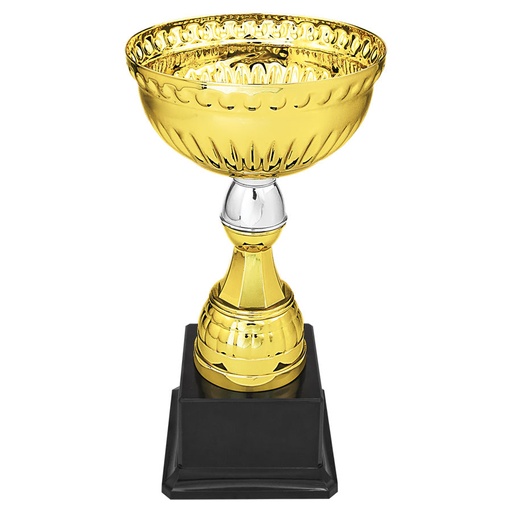 [CMC153] 8 3/4" Gold & Silver Metal Cup with Plastic Stem and Base