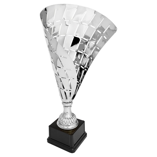 [CMC813S] 15 1/2" Silver Metal Flag Cup on Plastic Base