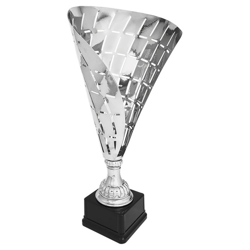 [CMC815S] 19 1/2" Silver Metal Flag Cup on Plastic Base