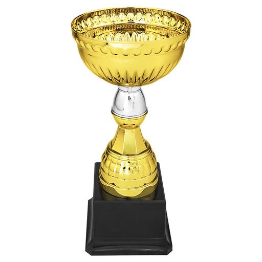 [CMC152] 8" Gold & Silver Metal Cup with Plastic Stem and Base