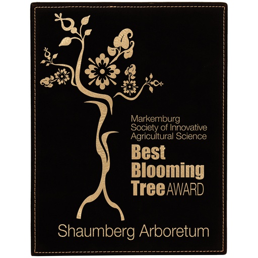 [LLP379A] 7" x 9" Black/Gold Laserable Leatherette Plaque