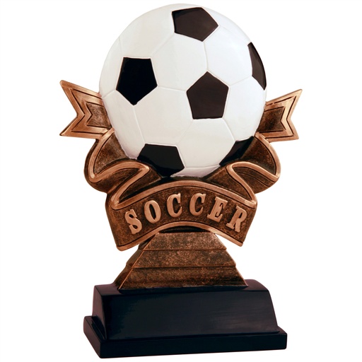 [RR704] 7" Soccer Ribbon Resin