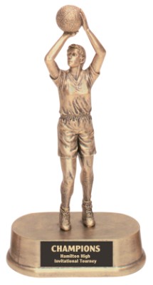 [JDS16] 9 1/4" Antique Gold Female Basketball Resin