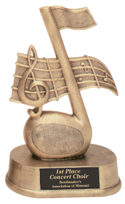 [JDS21] 7 3/4" Antique Gold Music Note Resin
