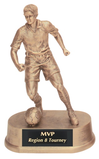 [JDS13] 7 3/4" Antique Gold Male Soccer Resin