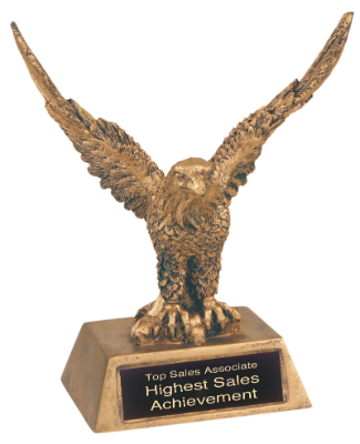 [JDS952] 6 1/2" Antique Gold Eagle Resin