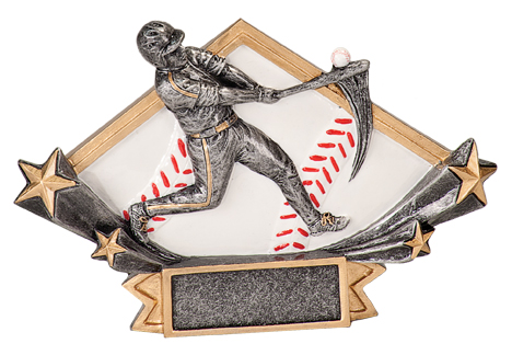 [DSR11] 6 1/4" x 4 1/4" Male Baseball Diamond Star Resin