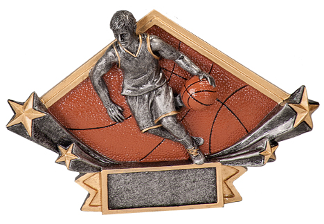 [DSR12] 6 1/4" x 4 1/4" Male Basketball Diamond Star Resin