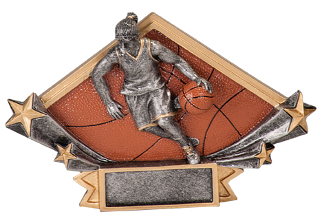 [DSR13] 6 1/4" x 4 1/4" Female Basketball Diamond Star Resin